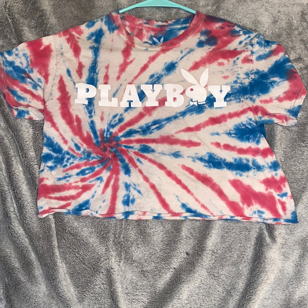 playboy tie dye crop top